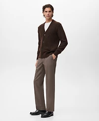 Mango Men's Knitted Wool Blend Cardigan