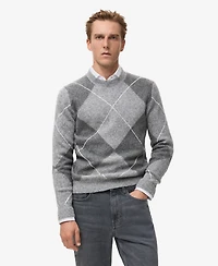 Mango Men's Argyle Knit Sweater