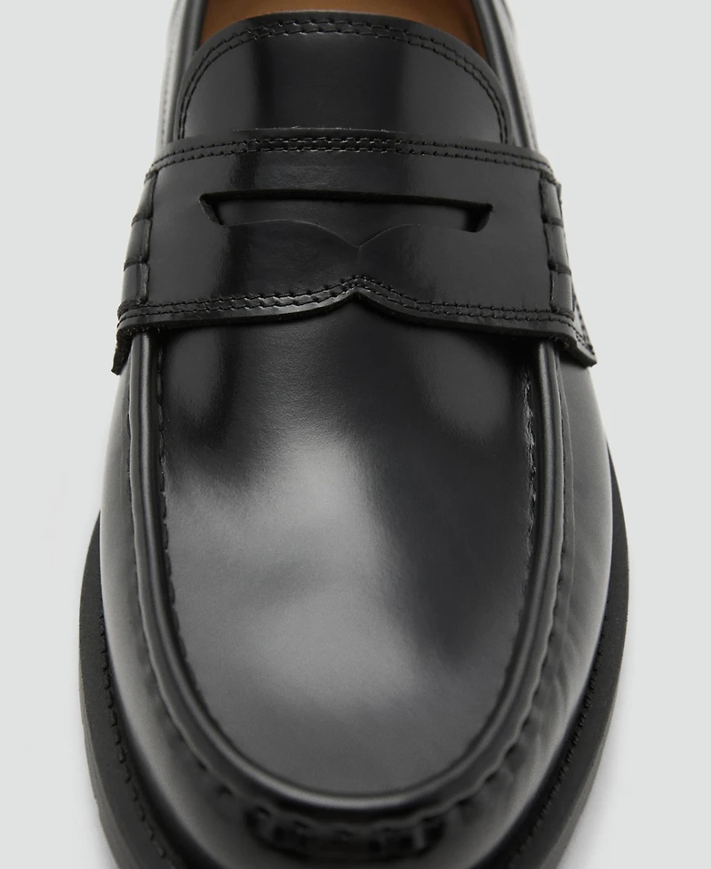 Mango Men's Leather Penny Loafers
