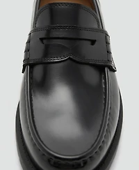 Mango Men's Leather Penny Loafers