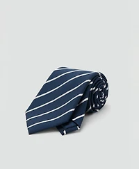 Mango Men's Striped Silk Cotton Tie