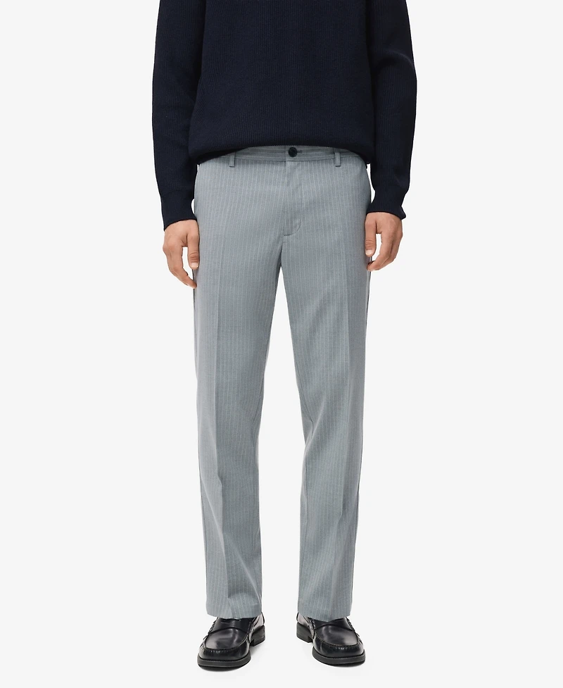 Mango Men's Striped Slim-Fit Pants