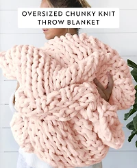 ienjoy Home Eucalyptus Oversized Chunky Hand-knit Throw, 59" x 47"