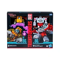 Transformers 86-27 Brawn and 86-28 Autobot Ratchet 2-Pack Deluxe Class Studio Series | Transformers: The Movie 86
