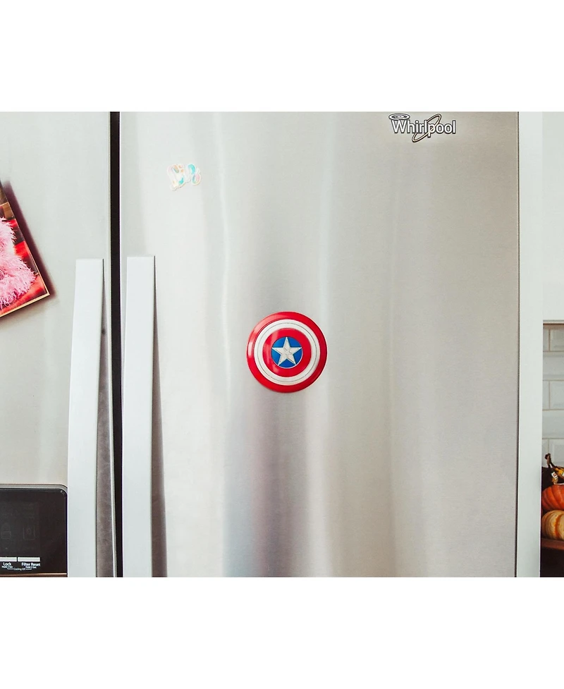 Marvel Studios Captain America 4-Inch Shield Prop Replica | Action Figure Statue, Desk Toy Accessories, Home Office Decor | The Avengers Infinity Saga