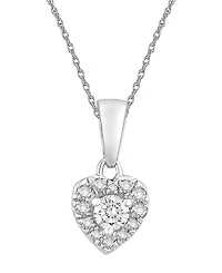 Macy's Diamond Heart Shape Halo Pendant Necklace (1/4 ct. t.w.) 10k Yellow Gold (also White Gold)