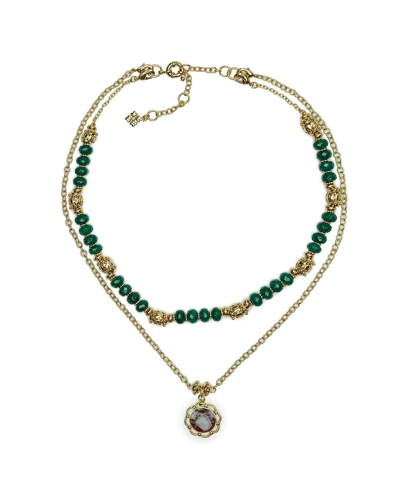 Patricia Nash Modular European Floral Tapestry Pendant Necklace