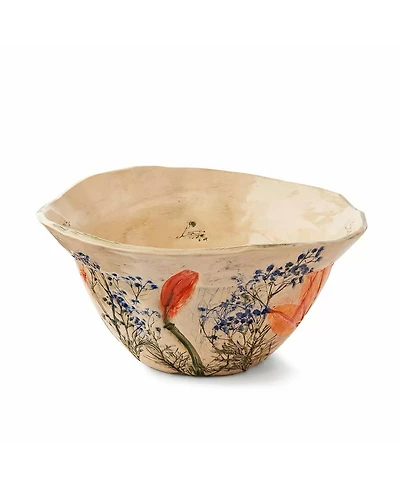 Uncommon Goods Pressed Garden of Love Stoneware Serving Bowl