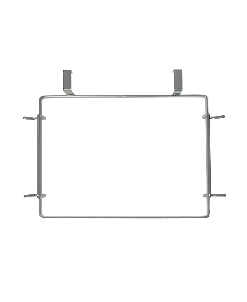 Household Essentials Metal Over the Door Trash Bag Holder, Silver