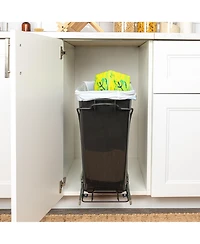 Household Essentials Glidez Steel Pull-Out Single 9 Gallon Plastic Trash Can, Black