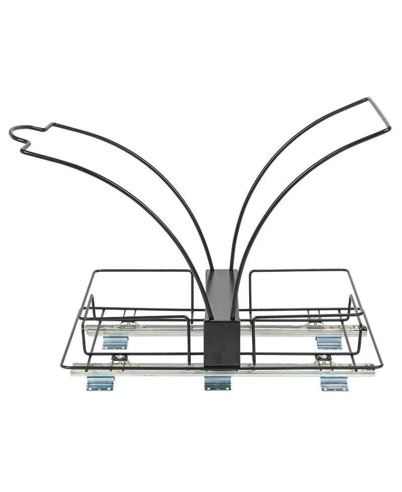 Household Essentials Glidez Steel Pull-Out Double 9 Gallon Plastic Trash Cans, Black