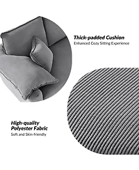 Hulala Home Brandee 2 - Piece Reversible Corduroy Sectional Sofa Chaise with Storage