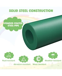 Skonyon Kids Climbing Dome with Slide and Fabric Cushion for Garden Yard-Green