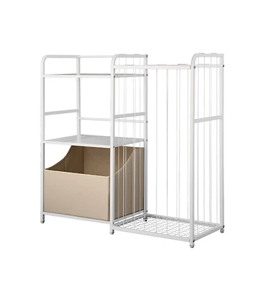 Slickblue 2-Tier Kids Bookshelf with 4 Cubbies for Toy Storage