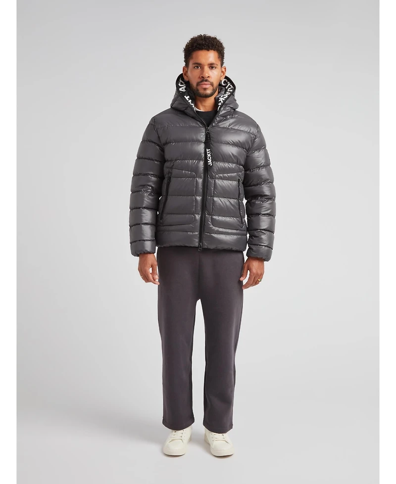 JACK1T Men's R4D Tramline Hooded Puffer Jacket