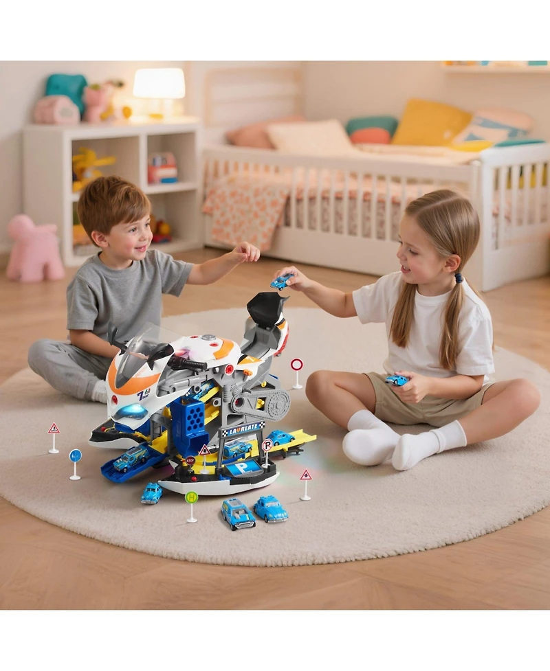 Mecale Motorcycle Engine Toy, 25 Pcs Mechanic Set with Lights & Sounds, Removable Parts, Simulated Riding, Workshop Toy for Kids