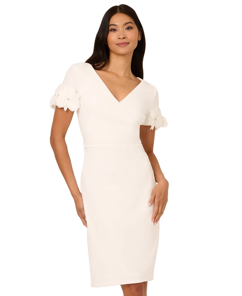 Adrianna Papell Women's Embellished-Sleeve Sheath Dress