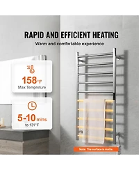 Ecooso 10 Bars Towel Warmer Rack, Wall Mounted Heated Towel Rack for Bathroom