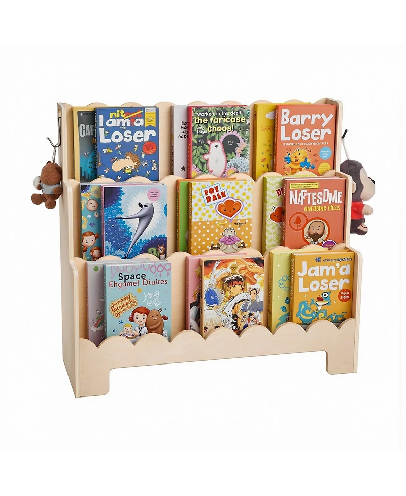 Slickblue 3-Tier Montessori Toddler Bookcase with Front-Facing Shelves