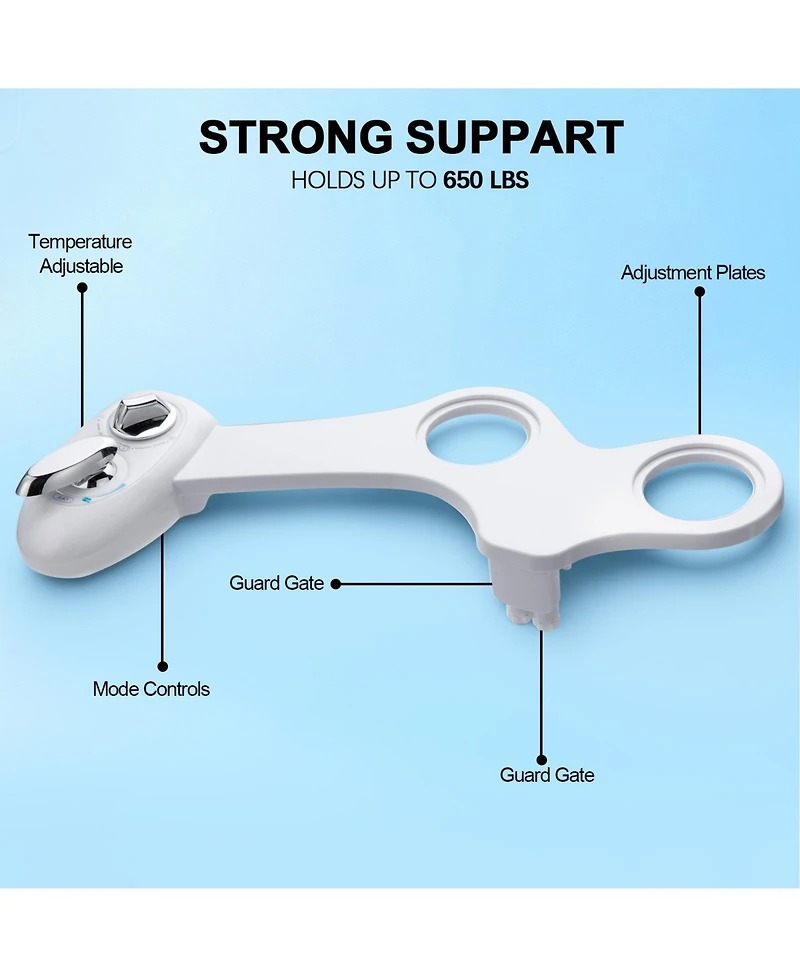 Sugift Adjustable Dual-Nozzle Cleansing Attachment – Hot & Cold Water Spray with Self-Rinsing Function, Easy Installation