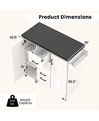 Costway Rolling Kitchen Island Cart on Wheels Mobile Serving Utility Trolley Cart