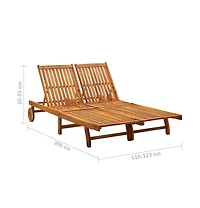 vidaXL Wooden Sun lounger with Cushion