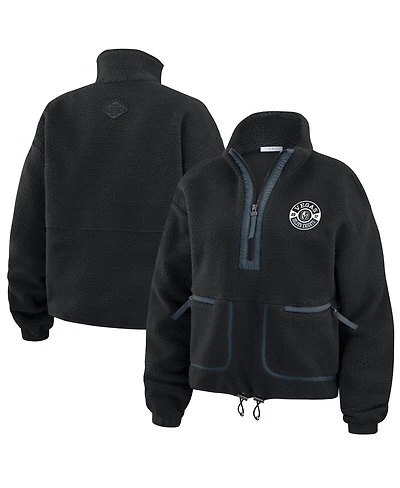 Wear by Erin Andrews Women's Black Vegas Golden Knights Polar Fleece Half-Zip Jacket