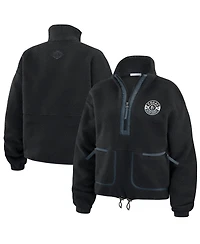 Wear by Erin Andrews Women's Black Vegas Golden Knights Polar Fleece Half-Zip Jacket