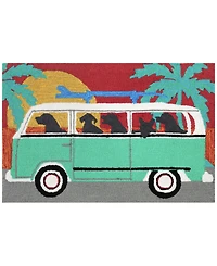 Liora Manne Front Porch Indoor/Outdoor Beach Trip Turquoise 2' x 3' Area Rug