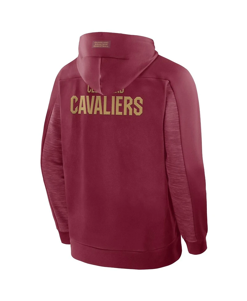 Men's Wine Cleveland Cavaliers Back Door Cut Play Defender Full-Zip Hoodie