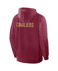 Men's Wine Cleveland Cavaliers Back Door Cut Play Defender Full-Zip Hoodie