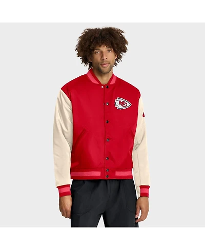 Nike Men's Red/Cream Kansas City Chiefs Rewind Legacy Full-Snap Bomber Jacket
