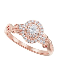Macy's Diamond Halo Ring (1/3 ct. t.w.) in 14k Rose Gold
