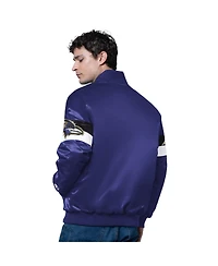 Starter Men's Purple Baltimore Ravens Triple Option Satin Varsity Full-Snap Jacket
