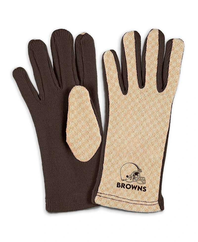 Wear by Erin Andrews Women's Cleveland Browns Tonal Microcheck Scarf Glove Set