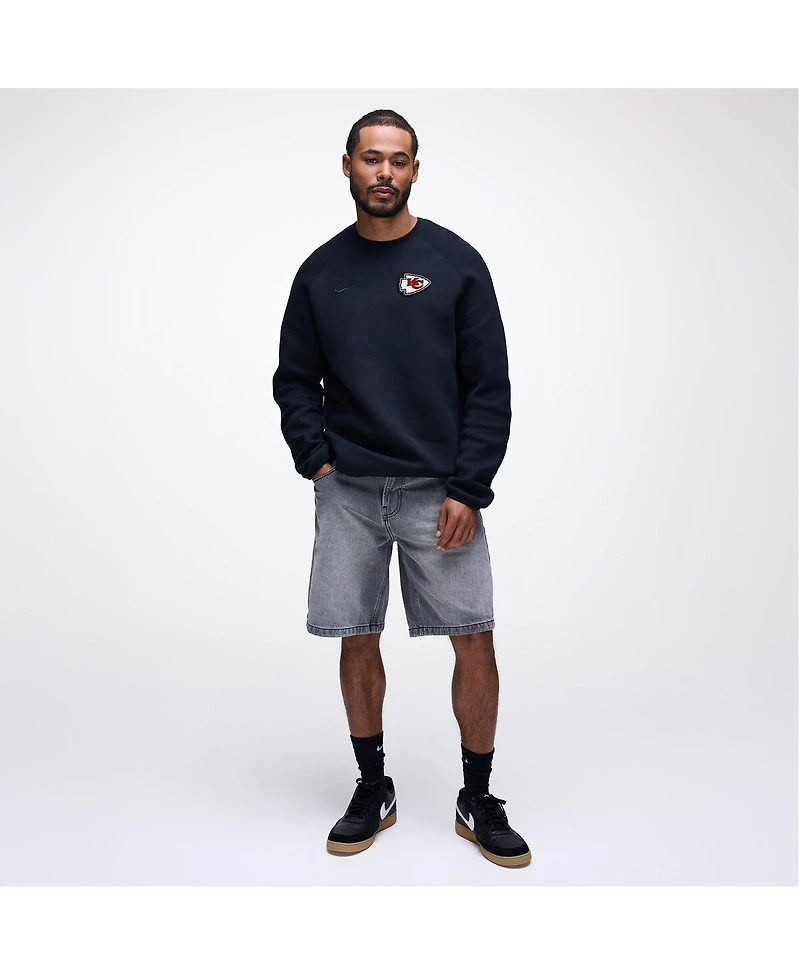 Nike Men's Black Kansas City Chiefs Tech Fleece Raglan Sweatshirt