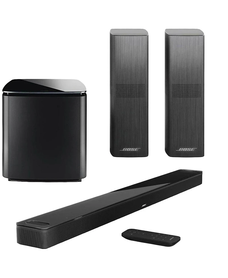 Bose Smart Ultra Dolby Atmos Soundbar, Black, Bundle with Bass Module 700 and 2x Surround Speakers 700