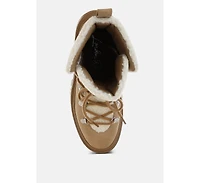 Omul Fleece & Faux Leather Boots