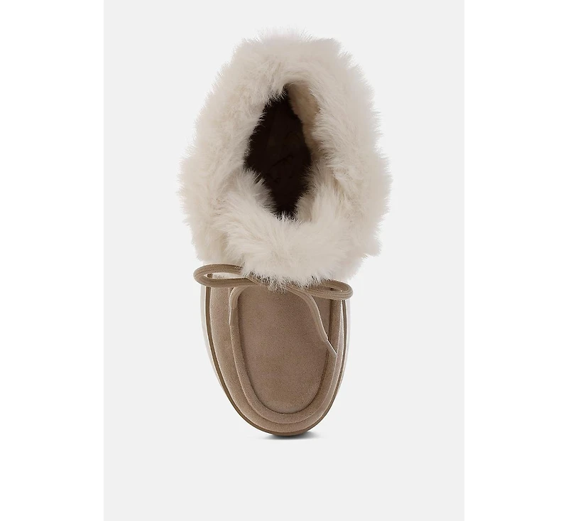 Bunting Faux Fur Collar Flatform Boots