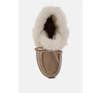 Bunting Faux Fur Collar Flatform Boots