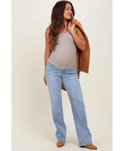 Pinkblush Maternity Light Blue Washed Relaxed Straight Leg Jeans