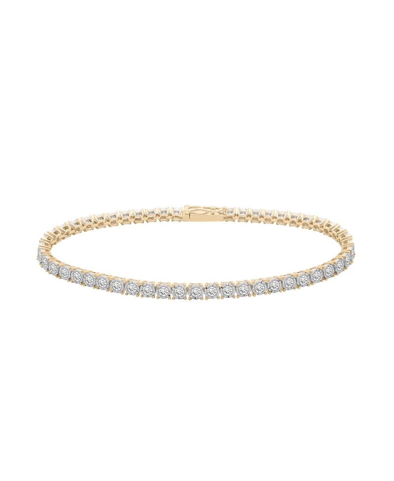 Macy's Diamond Tennis Bracelet (2 ct. t.w.) in 10k Yellow Gold Over Sterling Silver