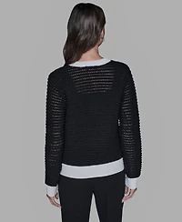 Karl Lagerfeld Paris Women's Button-Front Cardigan