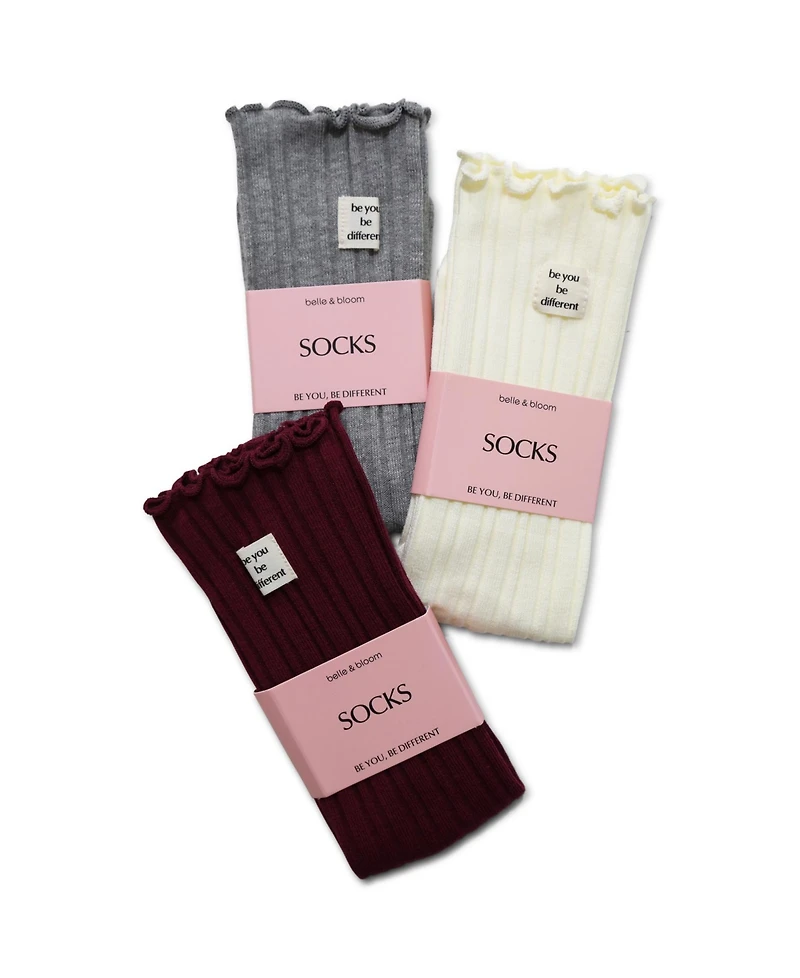 Belle & Bloom Women's Belle and Bloom Beloved 3 Pack Socks