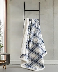 Eddie Bauer Plaid Cotton Yarn Dye Flannel Reversible Throw, 60" x 50"