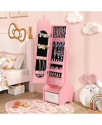 Kids Jewelry Armoire Cabinet with Storage and 2 Tilt Angles