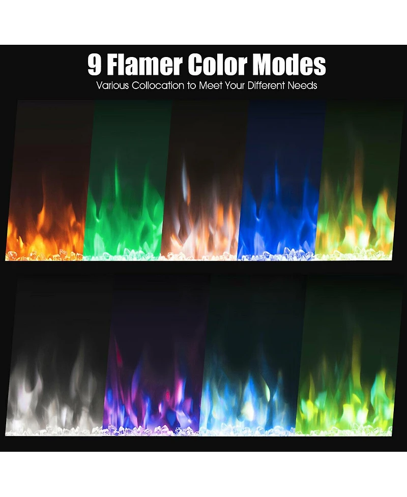 Sugift 40-Inch Electric Fireplace Recessed with Thermostat