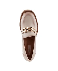 Patrizia Women s Dajah Slip-On Loafers with Inset Heel, Geometric Hardware & Lug Sole