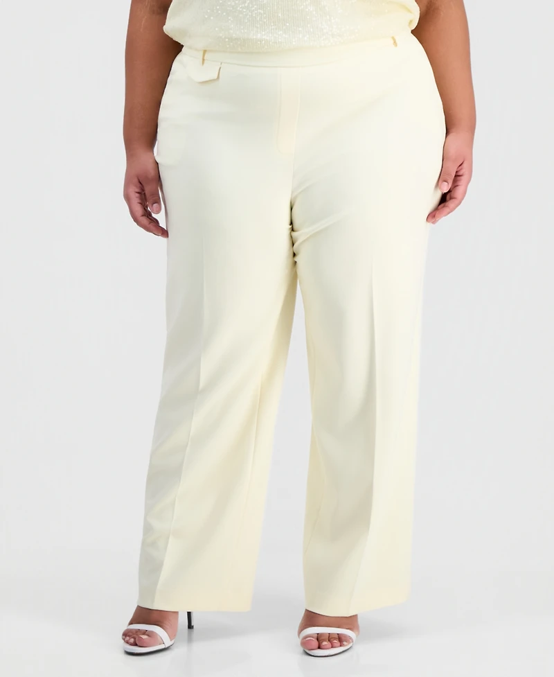 Anne Klein Plus Size Pull-On Flap-Pocket Pants