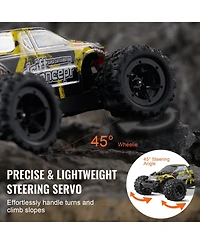 Mecale Rc Car 1:18, 4WD Off-Road Truck 45 km/h with 45° Wheelie & Adjustable Speed, High-Speed Racing Toy for Kids 8+, IPX4